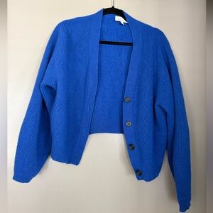 & Other Stories Royal Blue Cardigan - 100% Wool